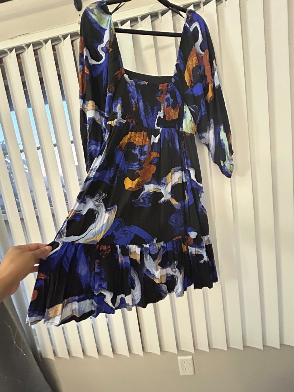 Women's Nine West Floral Umpire Waist Dress Size Large Like New